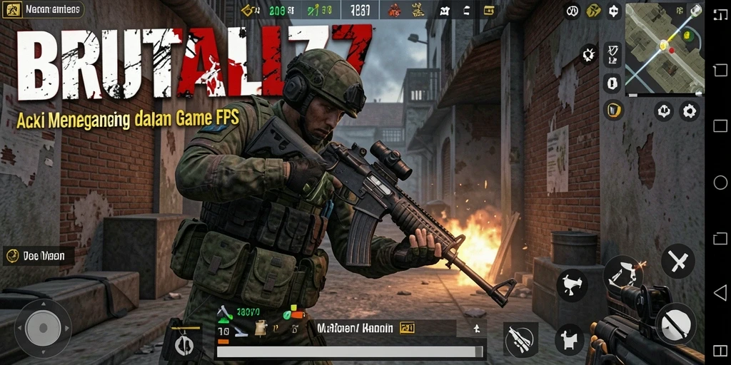 Tampilan gameplay menarik dari BRUTAL77 dengan aksi FPS yang seru.
