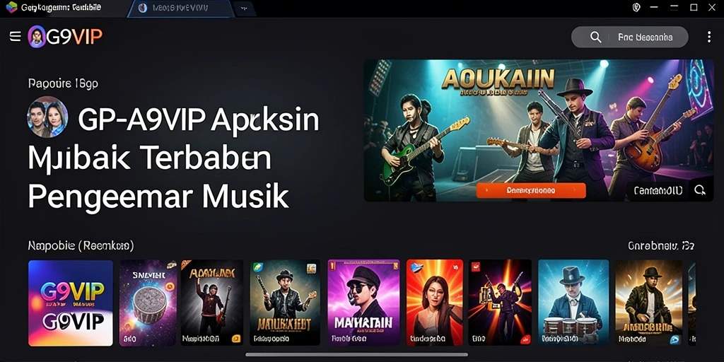 Tampilan menarik dari antarmuka G9VIP saat digunakan untuk mendengarkan musik.