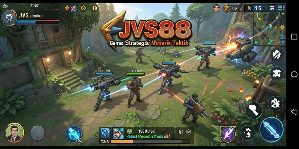 Screenshot gameplay JVS88 yang menunjukkan pertempuran strategis yang intens.