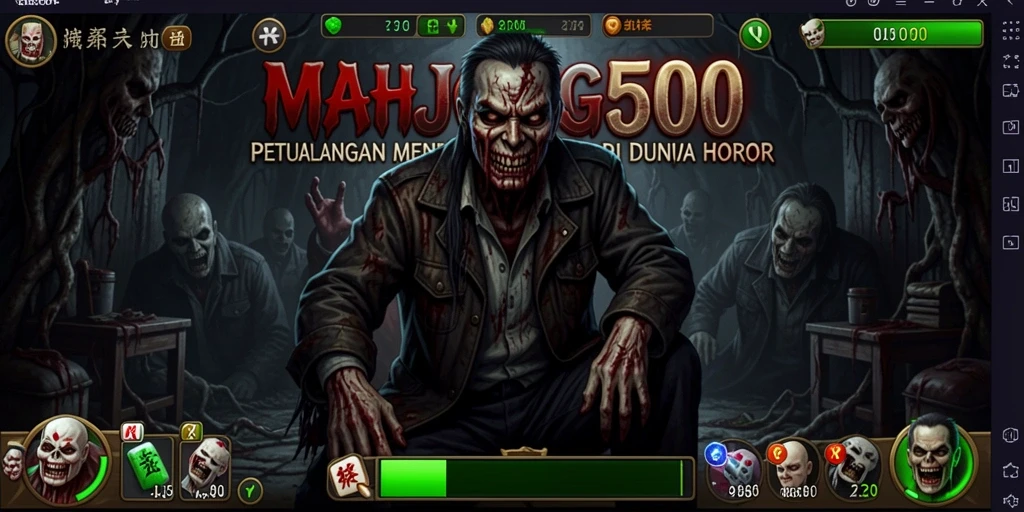Tampilan menakutkan dalam gameplay MAHJONG500 dengan atmosfer horor yang memikat.