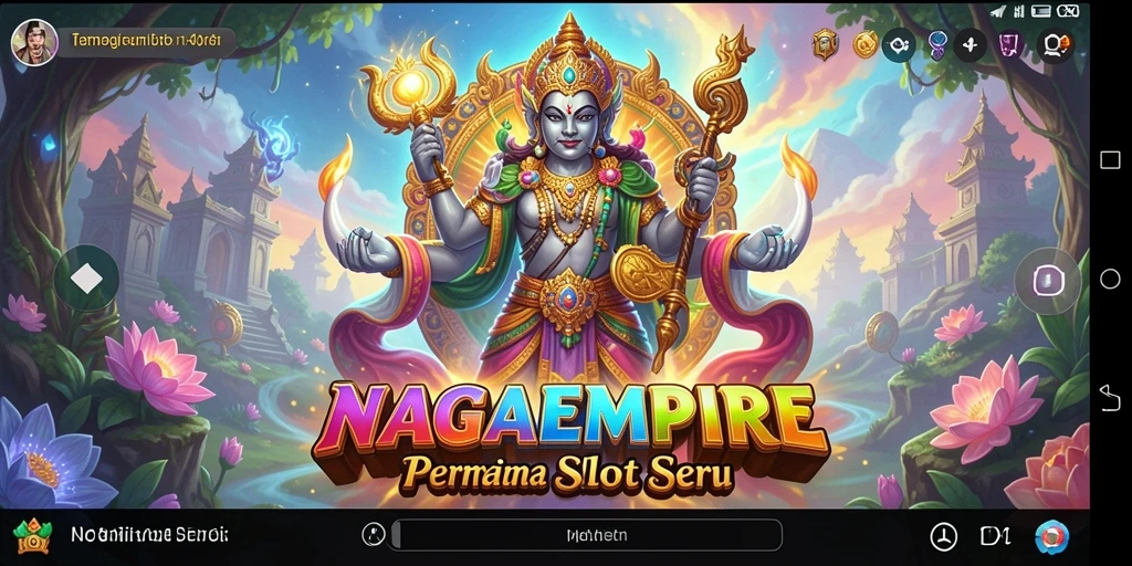 Gameplay seru NAGAEMPIRE menampilkan putaran Slot yang mendebarkan.