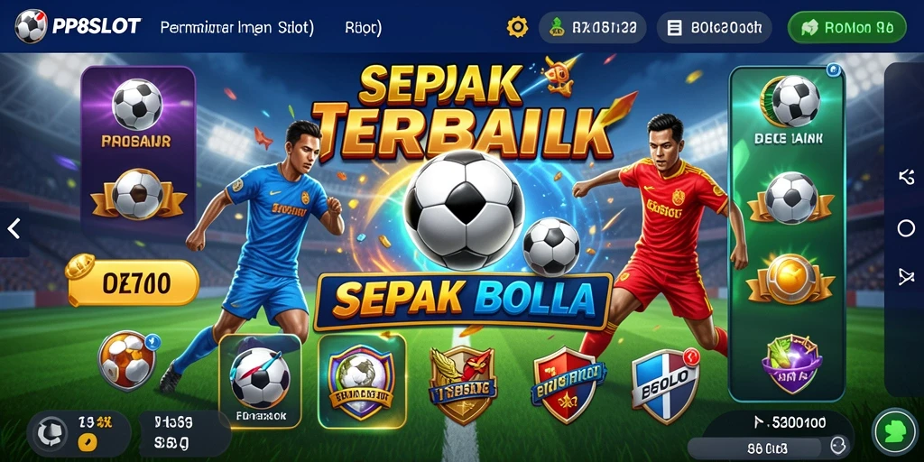 Tampilan gameplay PP8SLOT yang menampilkan elemen sepak bola yang menarik.